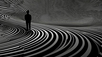 Wall Mural - balance black and white op art