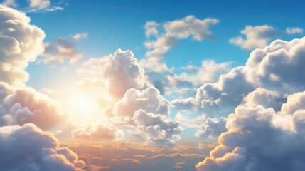 Poster - cumulus blue skies with clouds