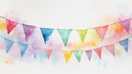 Poster - Watercolor Bunting.