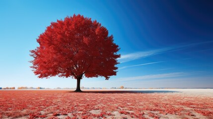 Canvas Print - vibrant fall leaves red