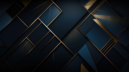 Canvas Print - contrast elegant blue and gold background