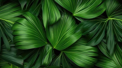 Sticker - lush palm leaves background