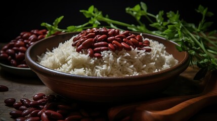 plump rice and red beans