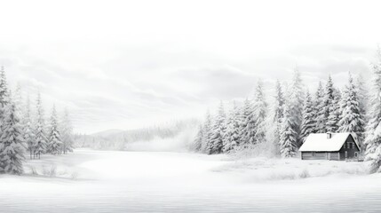 Poster - winter black and white christmas background