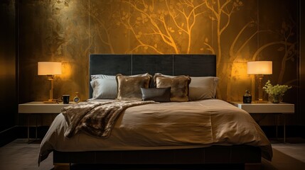 Sticker - sophistication gold leaf wallpaper