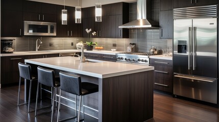 Sticker - dark modern wood kitchen