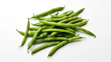 Poster - healthy green beans on white background