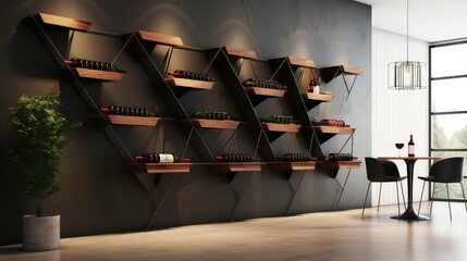 Poster - minimalist wine shelf