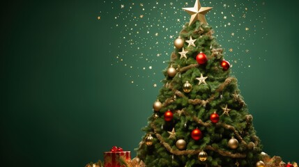 Poster - tree green background christmas decoration