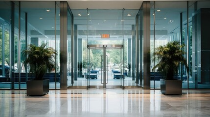 Canvas Print - high glass entrance