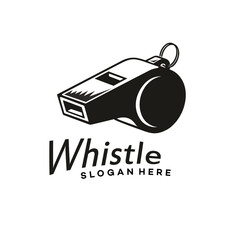 whistle silhouette logo vector template illustration design