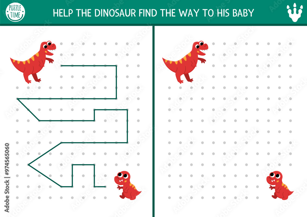 Dinosaur drawing, writing, tracing, space orientation activity for kids
