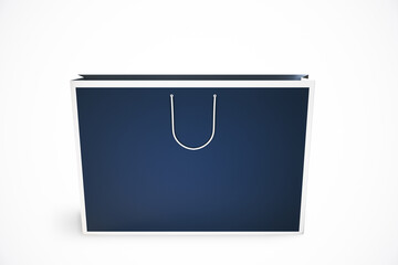 Wall Mural - Blue Shopping Bag Isolated on White Background. 3D Rendering