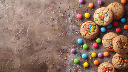 Minimalist Background: Delicious Chocolate Cookie Illustration for Sweet Desserts and Holiday Celebrations
