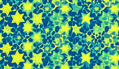 Wall Mural - Abstract Yellow Stars on Blue Background