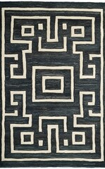 Wall Mural - Black and White Geometric Pattern Rug