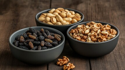 Raisin grain in bowl closeup view