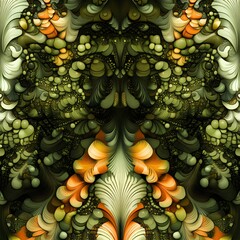 Wall Mural - Abstract Green and Orange Pattern