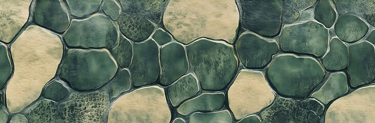 Sticker - Abstract Green and Beige Stone Wall Texture