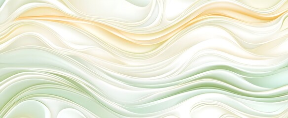 Wall Mural - Abstract Green and White Waves