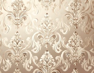 Wall Mural - Beige Damask Pattern