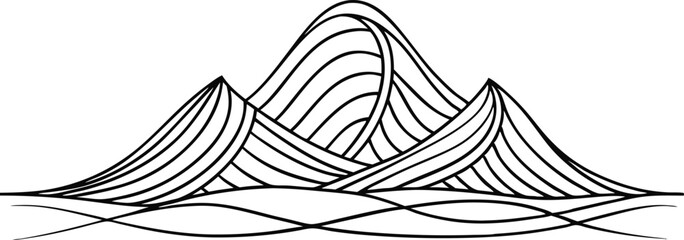 Wall Mural - Single line pattern concept. Continuous line draw design graphic vector on white background	