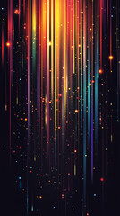 Fototapete - Abstract background with colorful lines of light falling on a dark background, creating a sense of speed and energy