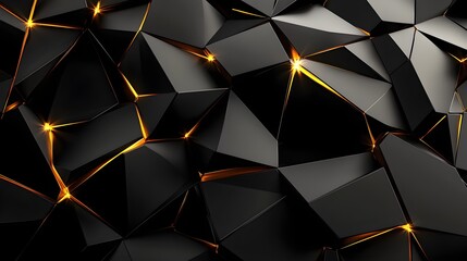 Poster - Black and Gold Abstract Geometric Background