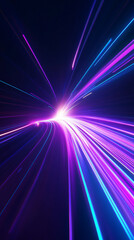 Aufkleber - Converging pink and blue light trails leading to a bright source on a dark background