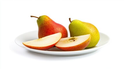 Fresh pear fruit isolated over white background