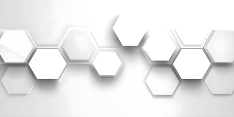 Poster - Abstract White Hexagon Pattern Background