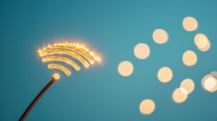 Sticker - A visual representation of a wireless internet connection, demonstrating the seamless access to information and entertainment provided by wireless networks.