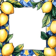 Wall Mural - Watercolor Lemon Frame