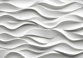 Canvas Print - Abstract White Wavy Background