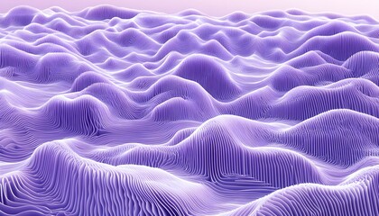 Poster - Abstract Purple and White 3D Waves