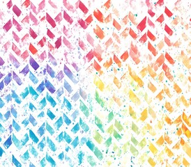 Sticker - Rainbow Watercolor Chevron Pattern