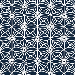 Wall Mural - Geometric Pattern Blue and White