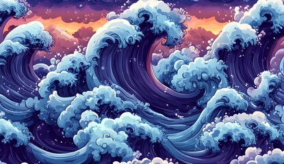 Sticker - Sea Wave Pattern