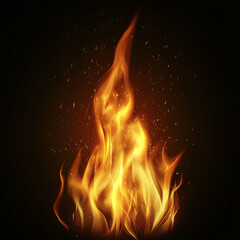 The Realistic burning fire flames, game element, Illustration 