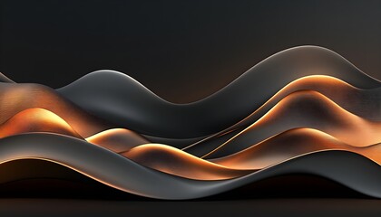 Abstract Black and Orange Wavy Background