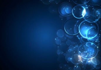 Poster - Abstract Blue Circles Background