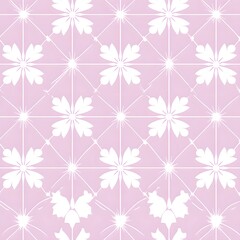 Canvas Print - Pink and White Floral Pattern