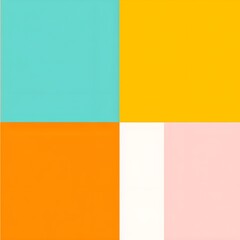 Canvas Print - Abstract Colorful Background - Turquoise, Yellow, Orange, Pink, and White