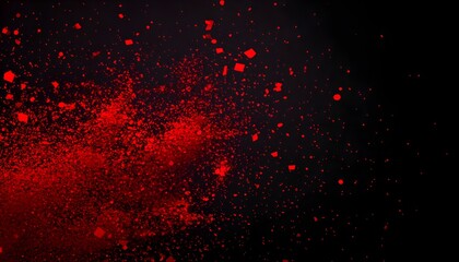 Canvas Print - Red Confetti Explosion on Black Background