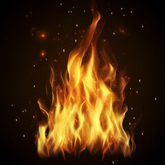 The Realistic burning fire flames, game element, Illustration 