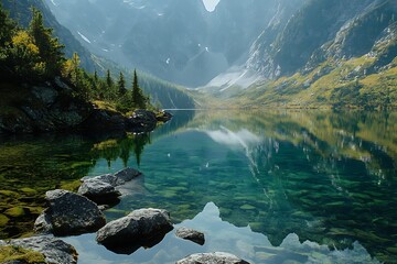 Wall Mural - mountain river in the mountains