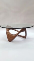 Canvas Print - Unique Glass and Wood Coffee Table.