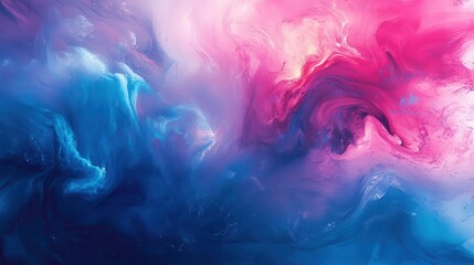 Wall Mural - abstract fluid art background with swirling iridescent colors resembling a cosmic nebula mixed with ocean waves