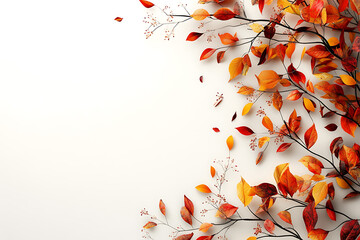 Wall Mural - A fall-themed image on a white background showcasing vibrant colors and seasonal elements, capturing the essence of autumn.