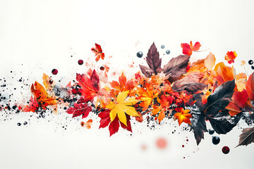 Wall Mural - A fall-themed image on a white background showcasing vibrant colors and seasonal elements, capturing the essence of autumn.